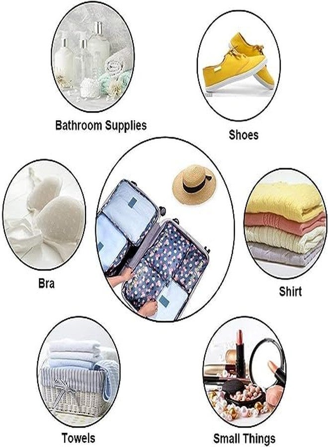 ستايليز مكعبات تنظيم السفر من البوليستر الأزرق المزهر من ستايليز (مجموعة من 6 قطع_S1037P) - Image 3